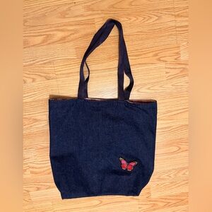 Denim Butterfly Tote Bag
18x14x5